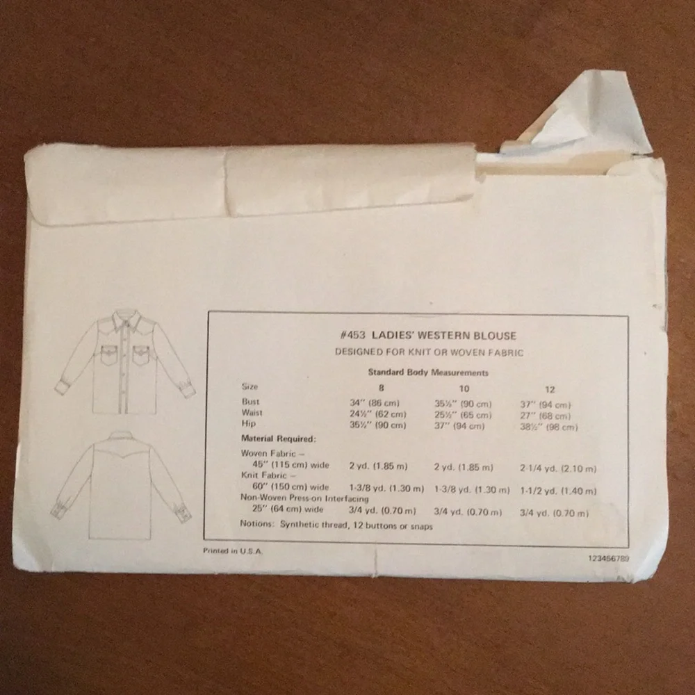 💥3/20💥Kwik Sew Pattern Laddies’ Western Blouse #453 - Picture 3 of 5